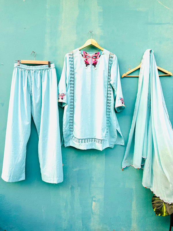 Butterfly solid 3pcs dress
