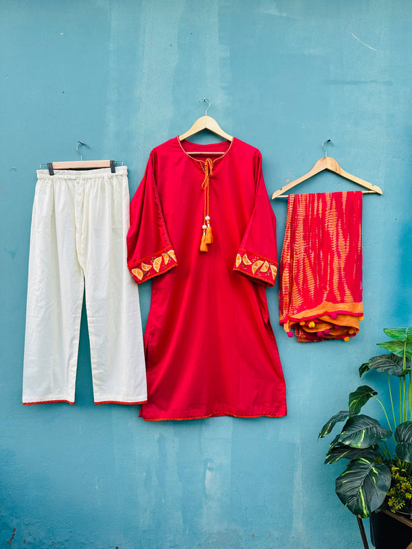 Solid summer 3pcs dress